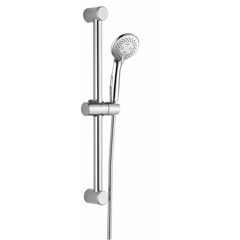 Round Shower Slide Rail Kit With Three Function Handset Stainless