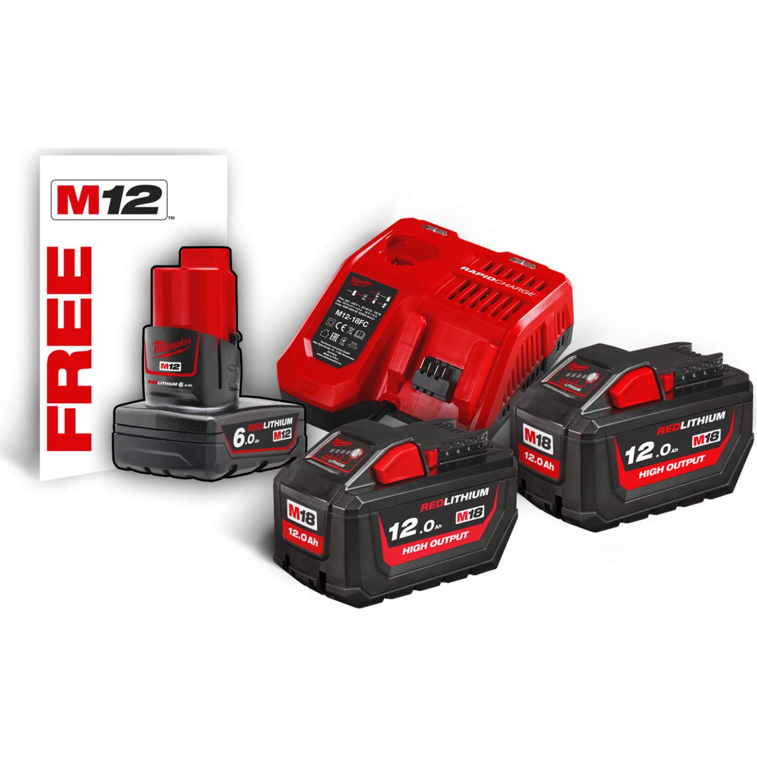 Milwaukee M18 HNRG 18v Cordless Battery Charger And Twin 12ah Batteries