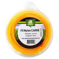 Square Nylon Trimmer-Line - Replacement Strimmer Line - 2.4mm x 45m - JR FNY039