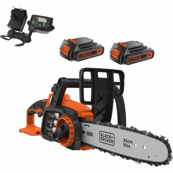 Black and Decker GKC1825L 18v Cordless Chainsaw 250mm 2 x 2ah Li-ion Charger