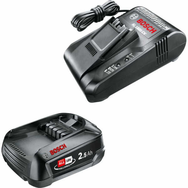 Bosch Genuine 18v Cordless Li-ion Battery 2.5ah and 8A Fast Charger Set 2.5ah