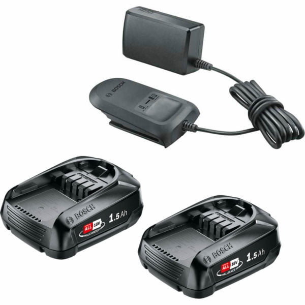 Bosch Genuine 18v Cordless Li-ion Twin Battery 1.5ah and Charger Set 1.5ah