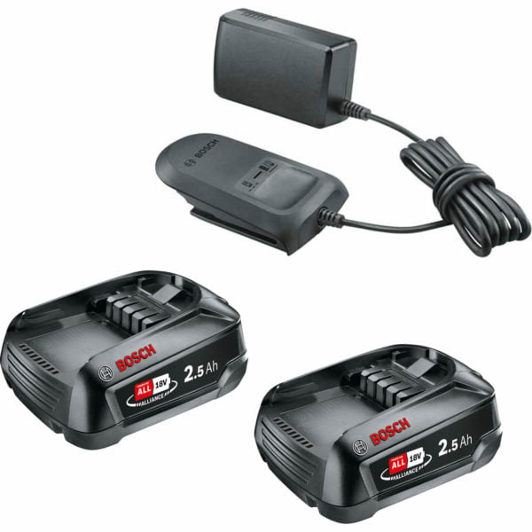 Bosch Genuine 18v Cordless Li-ion Twin Battery 2.5ah and Charger Set 2.5ah