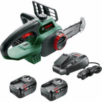 Bosch UNIVERSALCHAIN 18v Cordless Chainsaw 200mm 2 x 4ah Li-ion Charger