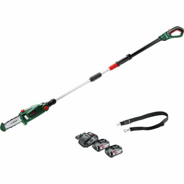 Bosch UNIVERSALCHAINPOLE 18v Cordless Telescopic Pole Tree Pruner 200mm 2 x 2.5ah Li-ion Charger