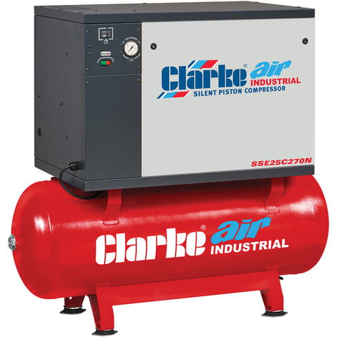 Clarke Clarke SSE25C270N 23cfm 270Litre 5.5HP Low Noise Piston Air Compressor (400V)