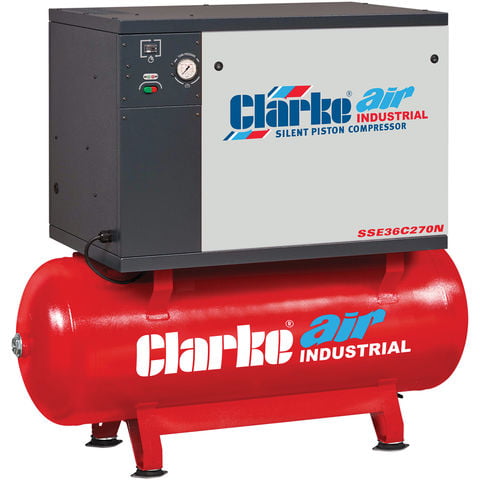 Clarke Clarke SSE36C270N 30cfm 270Litre 7.5HP Low Noise Piston Air Compressor (400V)