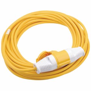 Draper Extension Trailing Lead 32 amp 2.5mm Yellow Cable 110v 14m