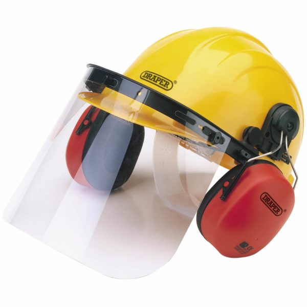 Draper Hard Hat Safety Helmet Visor and Ear Defenders
