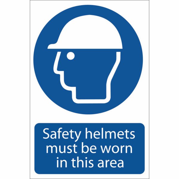 Draper Safety Helmets Must Be Worn In This Area Sign 200mm 300mm Standard