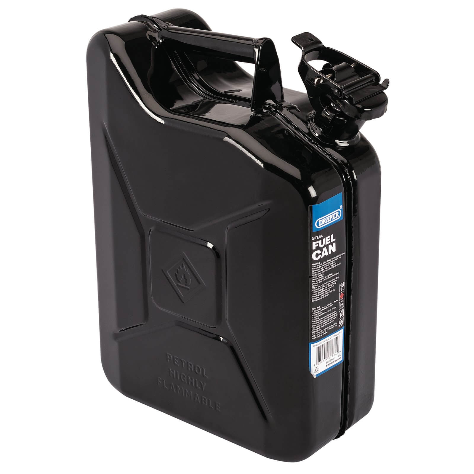 Metal Jerry Can Black 10L Heavy-Duty Diesel Fuel Storage - Sparex Part S.21696 main image 0