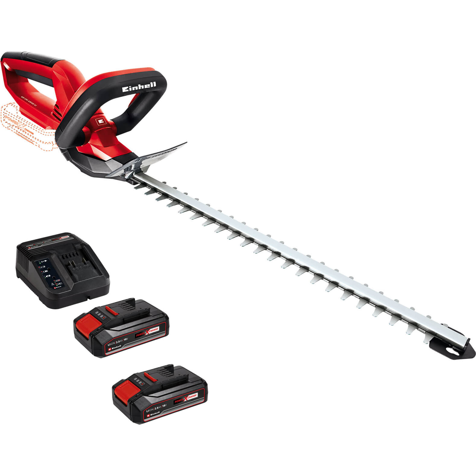 Einhell GECH 1846 Li 18v Cordless Hedge Trimmer 460mm 2 x 2.5ah Liion