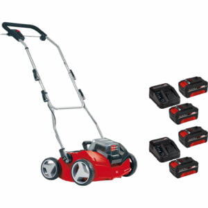 Einhell GE-SC 35/1 Li 36v Cordless Brushless 2 in 1 Lawnraker and Scarifier 350mm 4 x 4ah Li-ion Charger