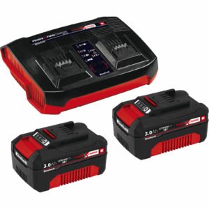 Einhell Genuine Power X-Change Twin Cordless Battery Charger and Batteries 3ah 3ah