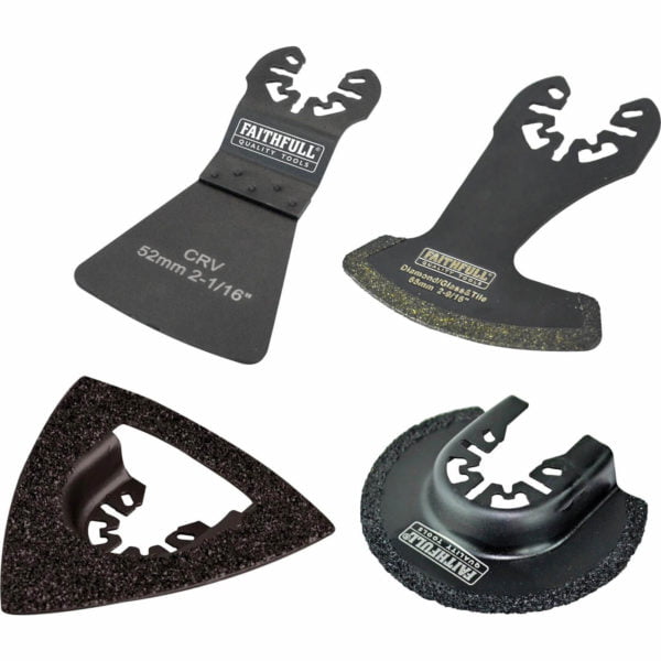 Faithfull 4 Piece Oscillating Multi Tool Tile Cutting Blade Set