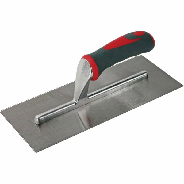 Faithfull V Notched Adhesive Trowel Soft Grip Handle 11" 4" 1/2"