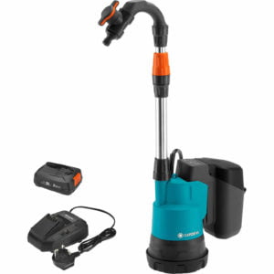 Gardena 2000/2 P4A 18v Cordless Rainwater Submersible Water Butt Tank Pump 1 x 2.5ah Li-ion Charger