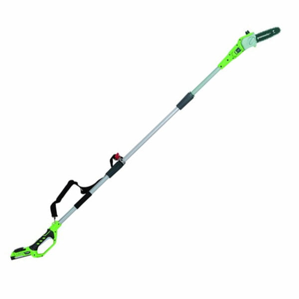 Greenworks G24PS 24v Cordless Telescopic Pole Tree Pruner 1 x 2ah Li-ion Charger