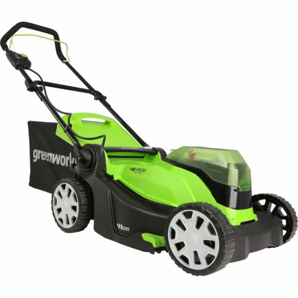 Greenworks G24X2LM41K 48v Cordless Rotary Lawnmower 410mm 2 x 2ah Li-ion Charger