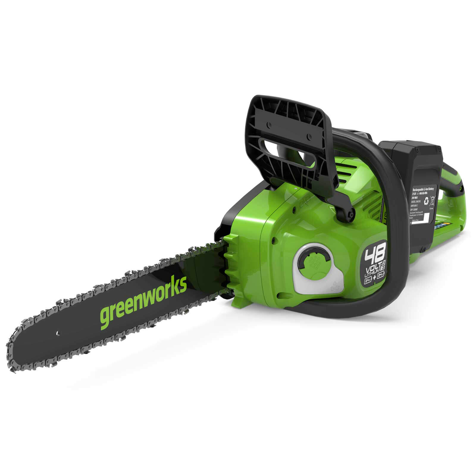 Greenworks GD24X2CS36 48v Cordless Chainsaw 360mm 2 x 4ah Li-ion Charger