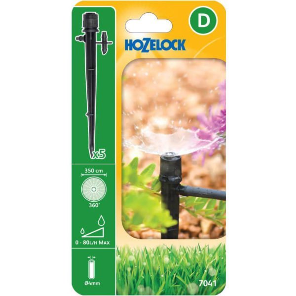 Hozelock MICRO 360° Spectrum Adjustable End Line Sprinkler 5/32" / 4mm Pack of 5