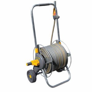 Hozelock Metal Hose Reel Cart 1/2" / 12.5mm 30m Grey & Yellow