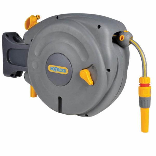 Hozelock Wall Mounted Auto Hose Reel 1/2" / 12.5mm 10m Grey & Yellow