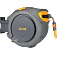 Hozelock Wall Mounted Auto Hose Reel 1/2" / 12.5mm 20m Grey & Yellow