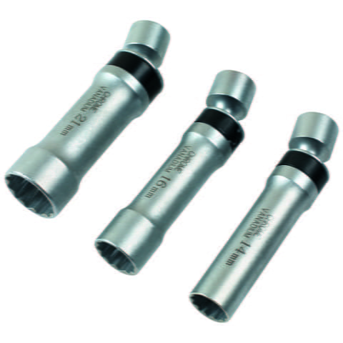 Laser Laser 7891 3pc Universal Joint Spark Plug Socket Set 3/8"Drive