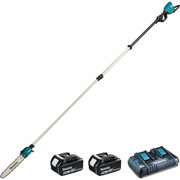 Makita DUA301 Twin 18v LXT Cordless Brushless Telescopic Pole Saw 2 x 5ah Li-ion Charger