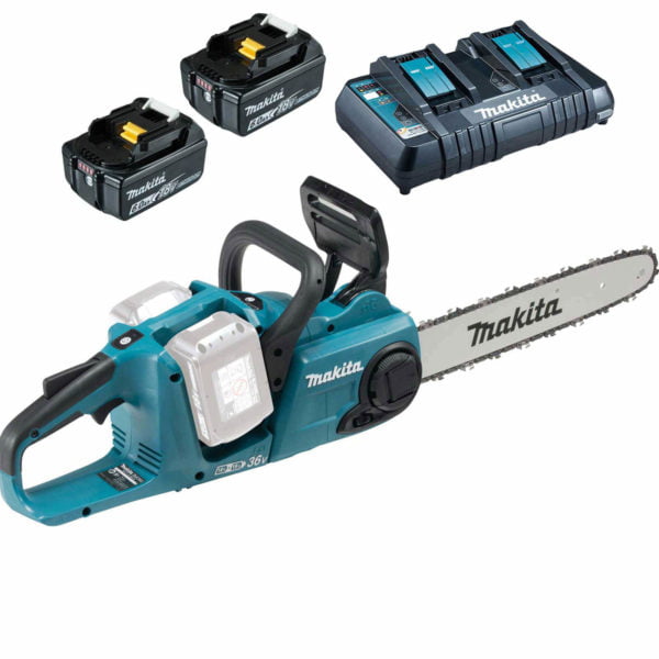 Makita DUC353 Twin 18v LXT Cordless Brushless Chainsaw 350mm 2 x 6ah Li-ion Charger
