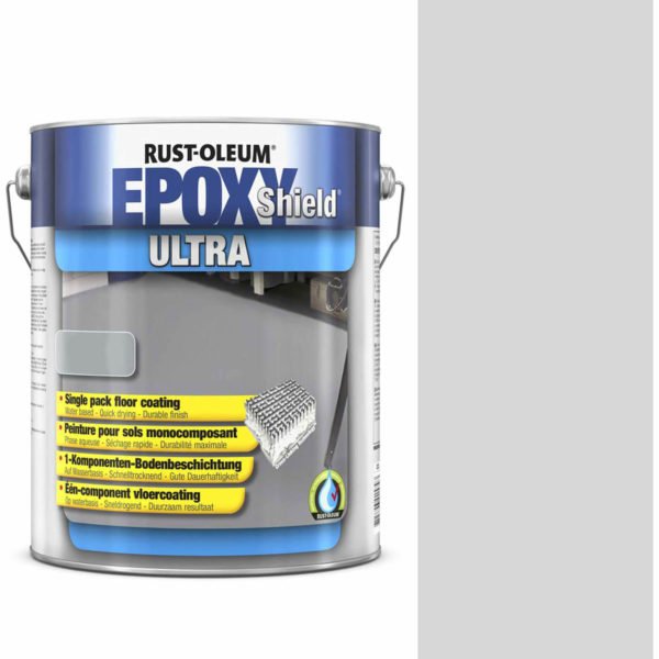 Rust Oleum Epoxy Shield Ultra Floor Coating Paint Light Grey 5l