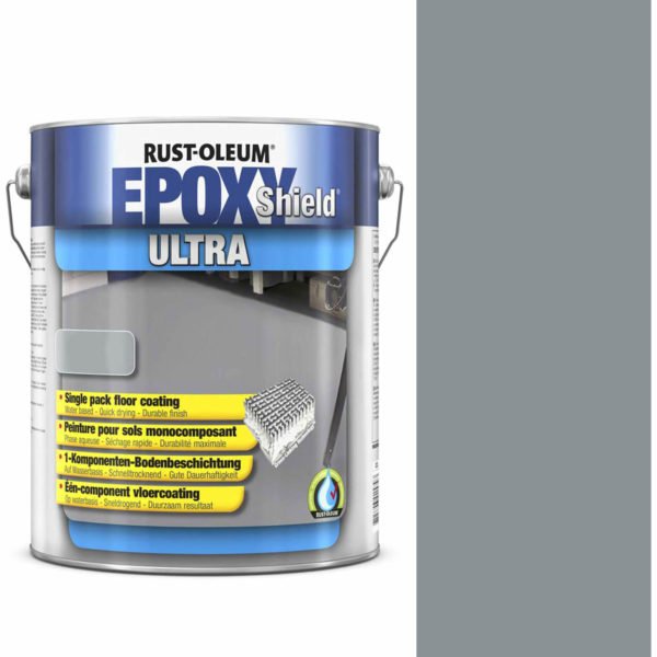Rust Oleum Epoxy Shield Ultra Floor Coating Paint Steel Grey 5l