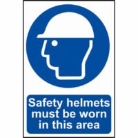 Scan Safety Helmets Must Be Worn In This Area Sign 400mm 600mm Standard