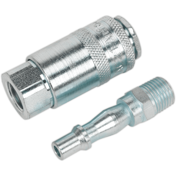 Sealey 2 Piece 1/4" BSP Air Tool Coupling Kit 1/4" BSP Pack of 2