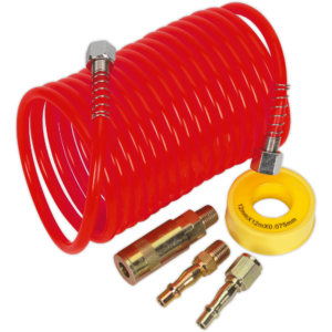 Sealey AHK03 Coiled Air Line Hose Kit 5mm 5m