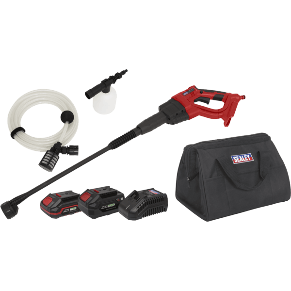 Sealey CP20VPW 20v Cordless Pressure Washer 1 x 2ah & 1 x4ah Li-ion Charger Bag