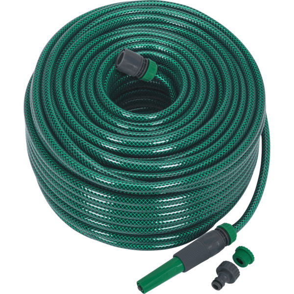 Sealey Garden Hose Pipe with Fittings 1/2" / 12.5mm 80m Green