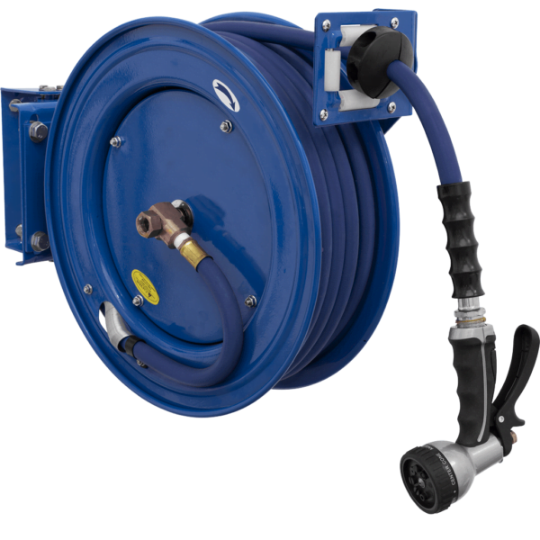 Sealey Heavy Duty Retractable Wall Mounted Hose Reel 1/2" / 12.5mm 15m Blue