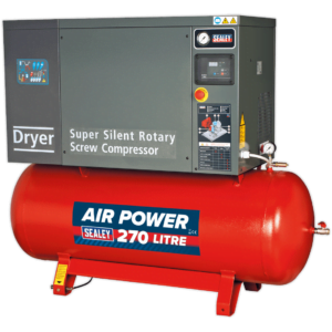 Sealey SSC12710D Low Noise Screw Air Compressor with Dryer 270 Litre 415v