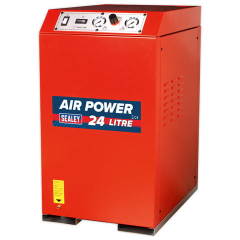 Sealey Sealey SAC82425VLN 7.5cfm 24Litre 2.5HP Low Noise V-Twin Direct Drive Cabinet Air Compressor