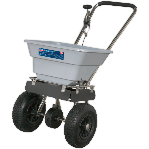 Sealey Stainless Steel Push Grass and Salt Broadcast Spreader 37kg