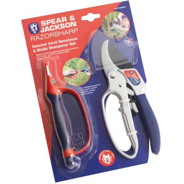 Spear and Jackson Razorsharp Anvil Secateurs and Sharpener Set