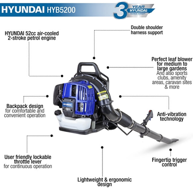 52 Cc Two-Stroke Backpack Petrol Leaf Blower Features