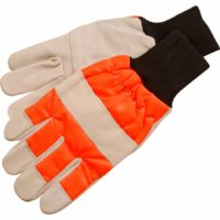 ALM Chainsaw Safety Gloves Left Hand Protection Beige / Orange One Size