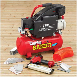 Clarke Clarke Bandit 5 Kit 4.2cfm 8Litre 1HP Air Compressor Nailing / Stapling Kit (230V)
