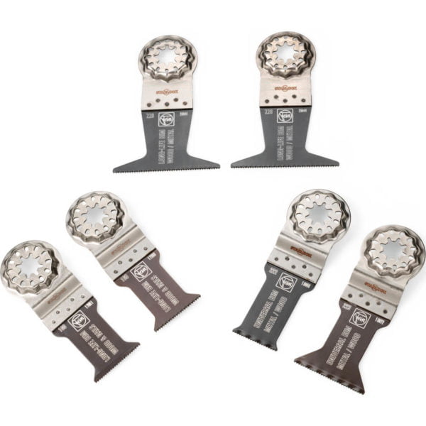 Fein 6 Piece Starlock Oscillating Multi Tool Wood and Metal E-Cut Cutting Blade Set