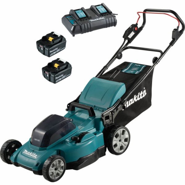 Makita DLM480 Twin 18v LXT Cordless Lawnmower 480mm 2 x 5ah Li-ion Charger