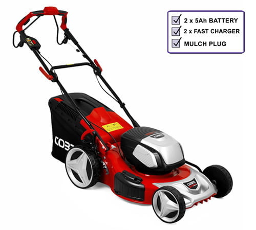 Cobra MX51S80V Self-Propelled Cordless Lawnmower (Twin Batteries and Chargers Incl)