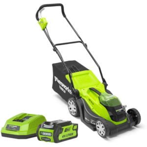 Greenworks G40LM35 40v Cordless mower c/w 2 x batteries & charger